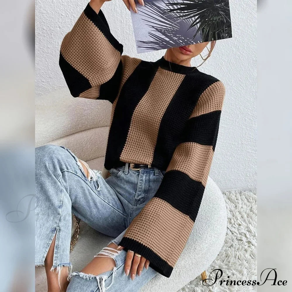 Patchwork Striped Women's Sweater