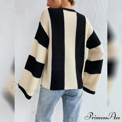 Patchwork Striped Women's Sweater