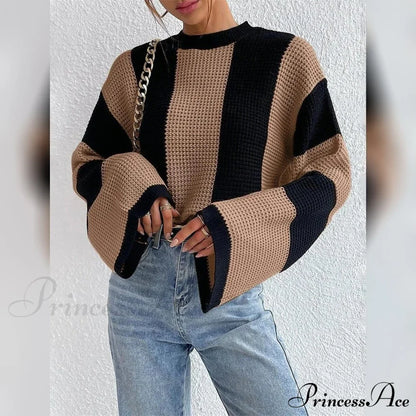 Patchwork Striped Women's Sweater