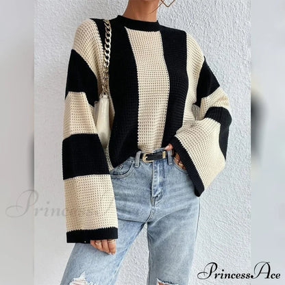Patchwork Striped Women's Sweater