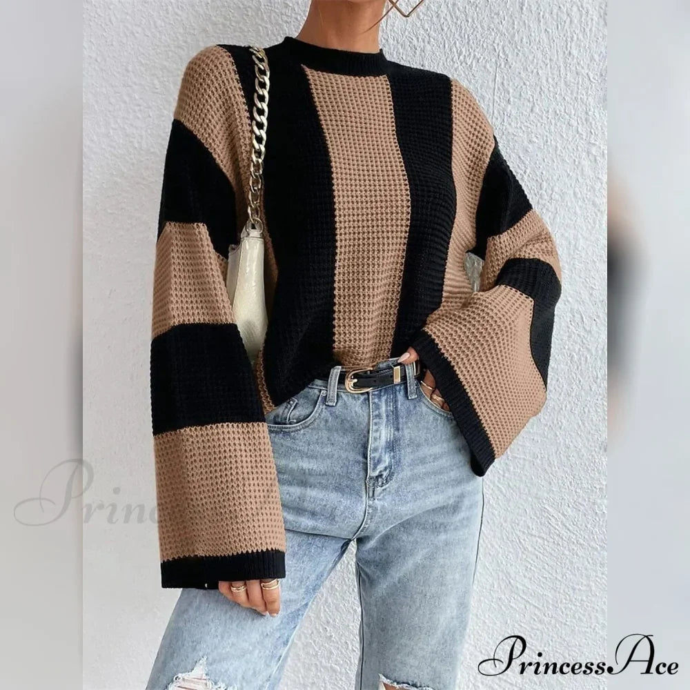 Patchwork Striped Women's Sweater