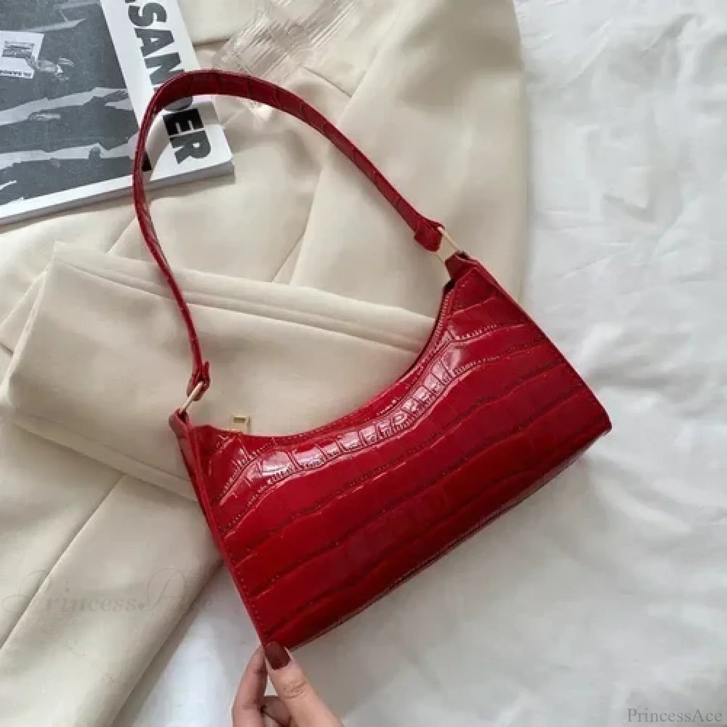 Patent Leather Designer Shoulder Handbag
