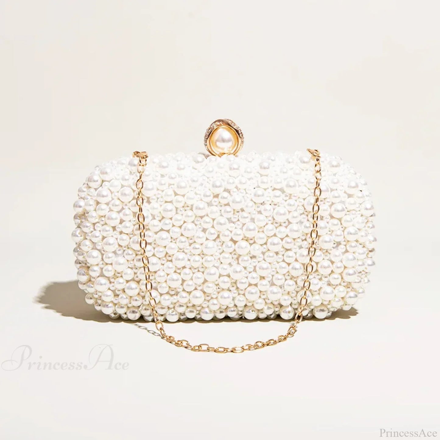 Pearl Crystal Beaded Evening Wristlet