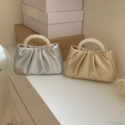 Pearl Handle Dinner Clutch Handbag