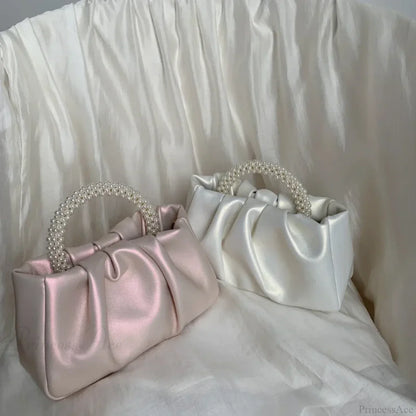 Pearl Handle Dinner Clutch Handbag