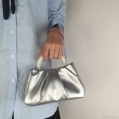 Pearl Handle Dinner Clutch Handbag
