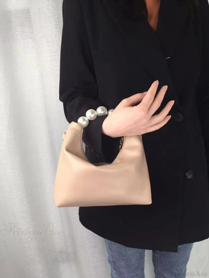 Pearl Handle Fashion Women Clutch Bag