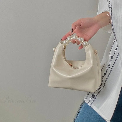 Pearl Handle Fashion Women Clutch Bag