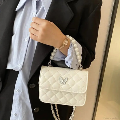 Pearl Shoulder Handbag PU Leather All-Match Tote