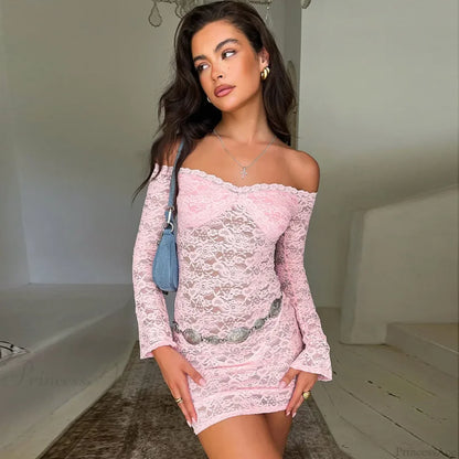 Perspective Lace Vacation Dress