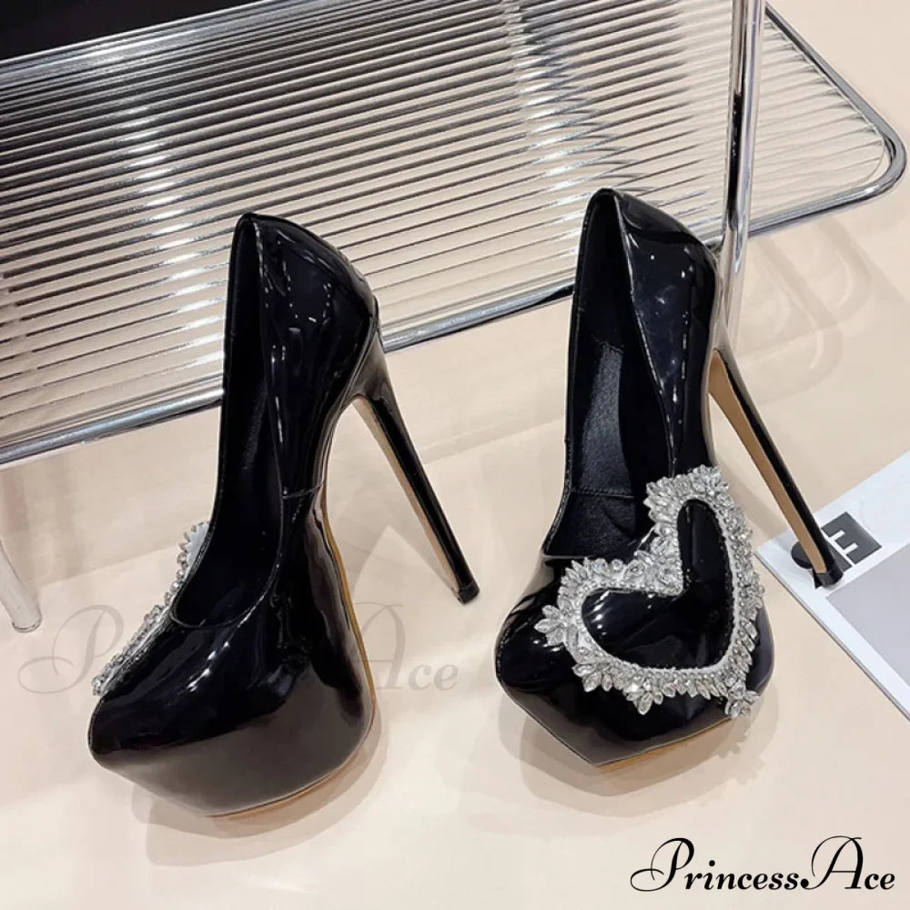 Pink High Heels Women Pumps with Crystal Platform Stiletto - Spring/Autumn Fashion - Round Toe - Wedding/Stripper Shoes