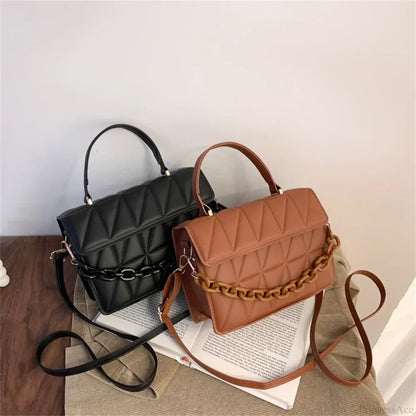 Plaid Chain Crossbody Bag Brand Designer