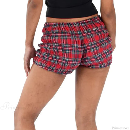 Plaid Frill Tiered Low-Rise Short