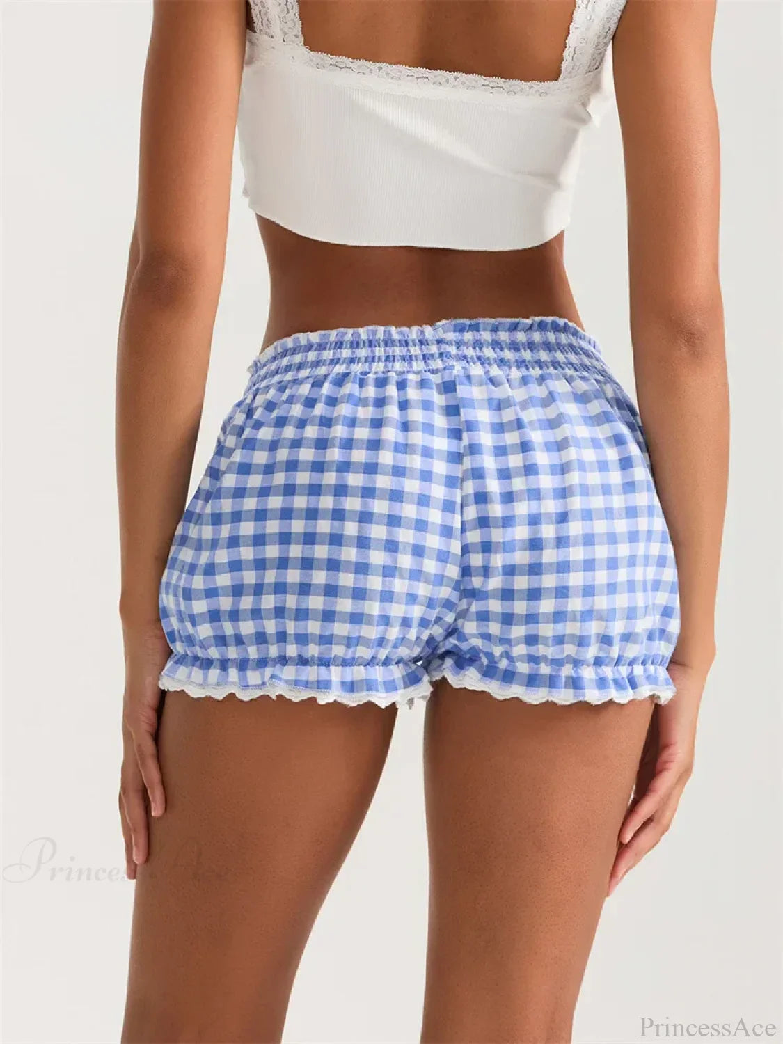 Plaid Lace Ruffle Bloomer Short