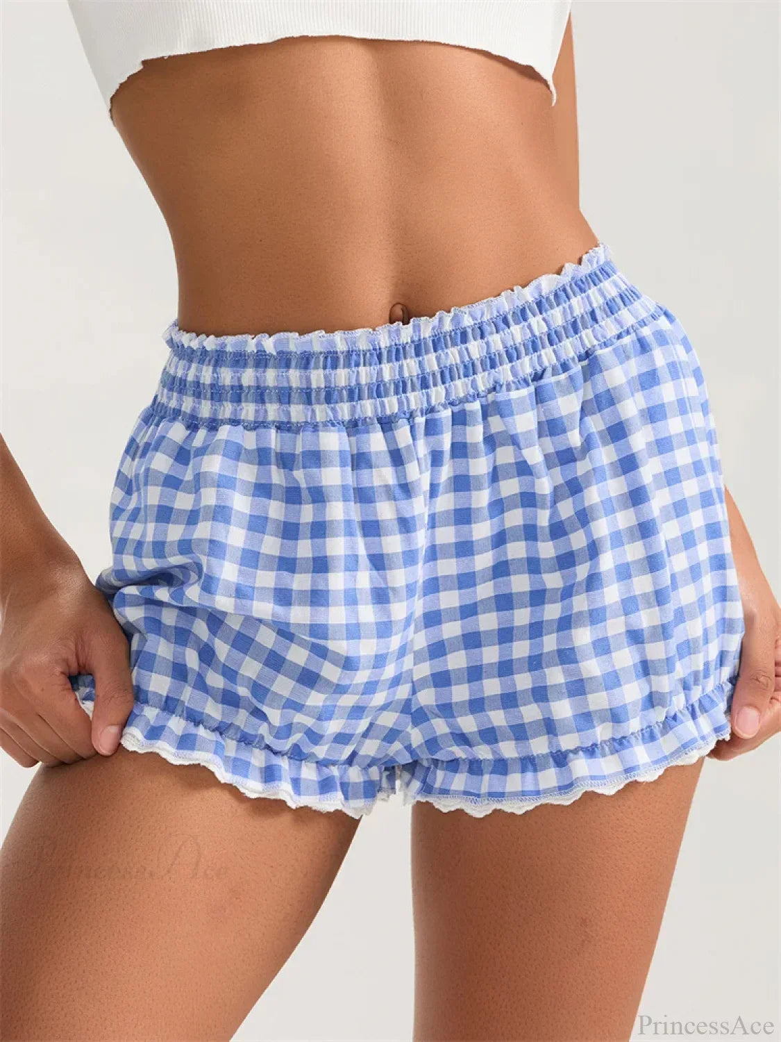 Plaid Lace Ruffle Bloomer Short