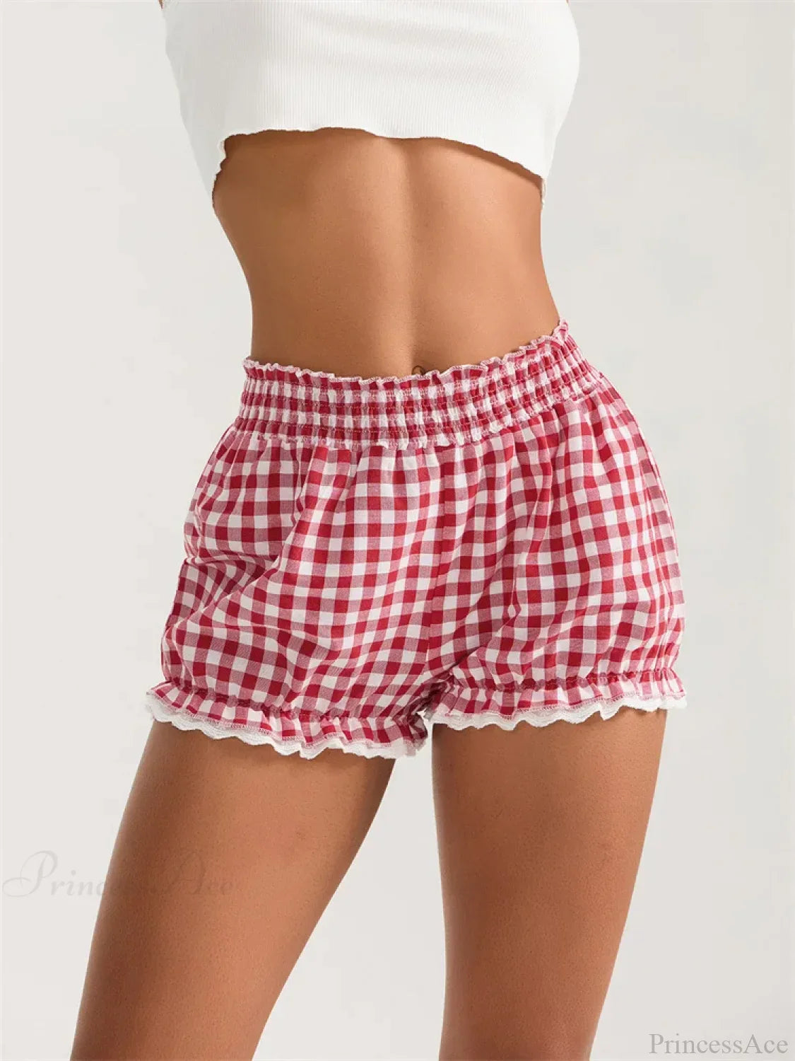 Plaid Lace Ruffle Bloomer Short