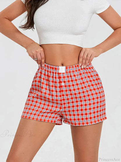 Plaid Loose Lounge Short