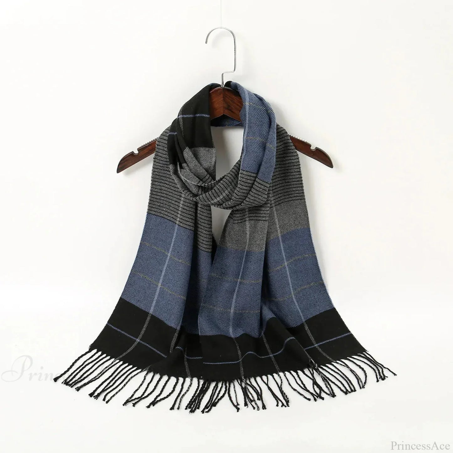 Plaid Print Cashmere Winter Pashmina Scarf with Tassels