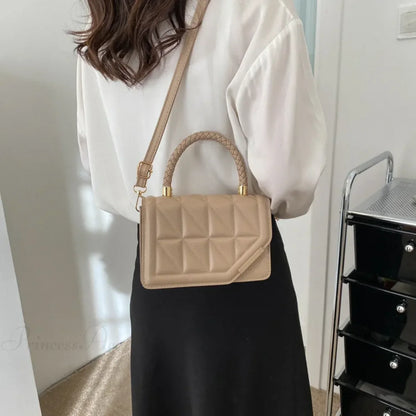 Plaid PU Leather Designer Crossbody Handbag