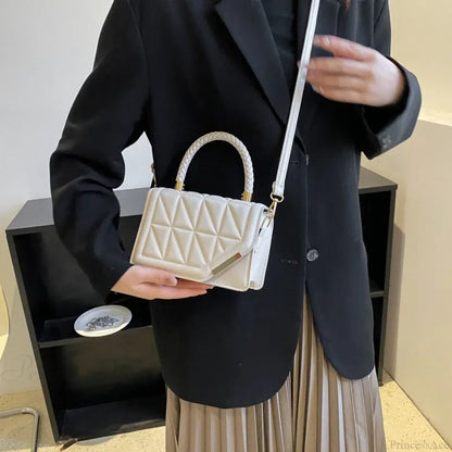 Plaid PU Leather Designer Crossbody Handbag