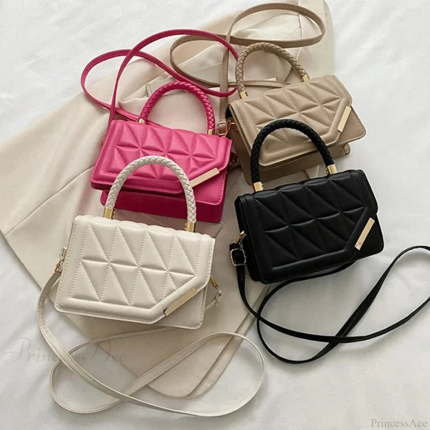Plaid PU Leather Designer Crossbody Handbag