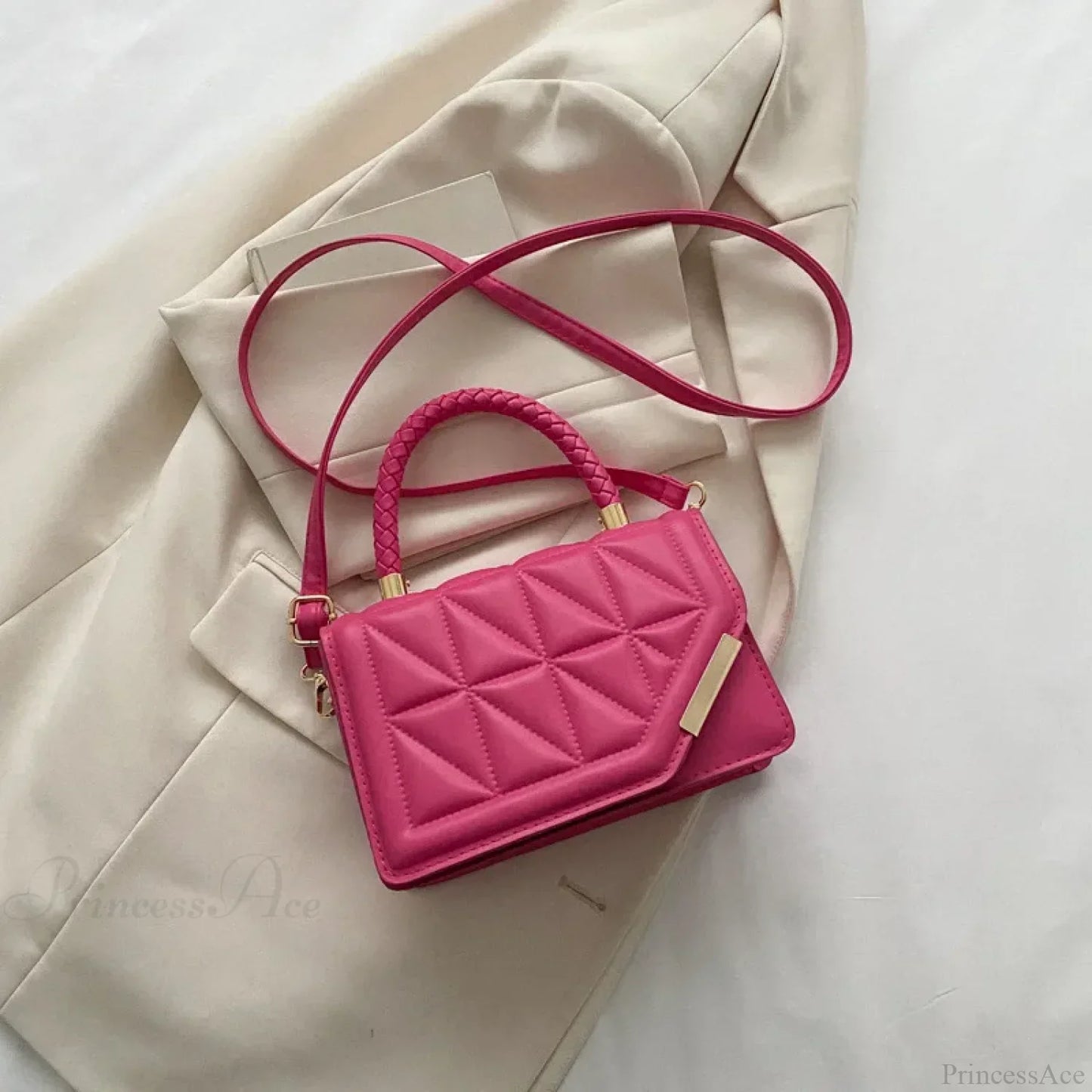 Plaid PU Leather Designer Crossbody Handbag