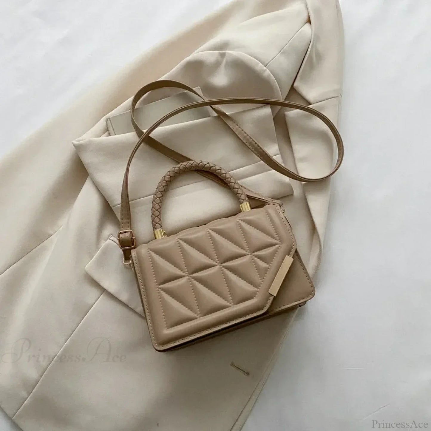 Plaid PU Leather Designer Crossbody Handbag