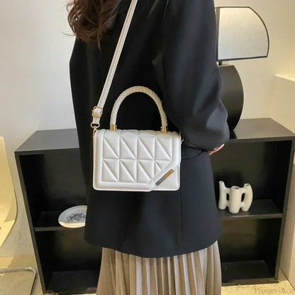 Plaid PU Leather Designer Small Crossbody Handbag