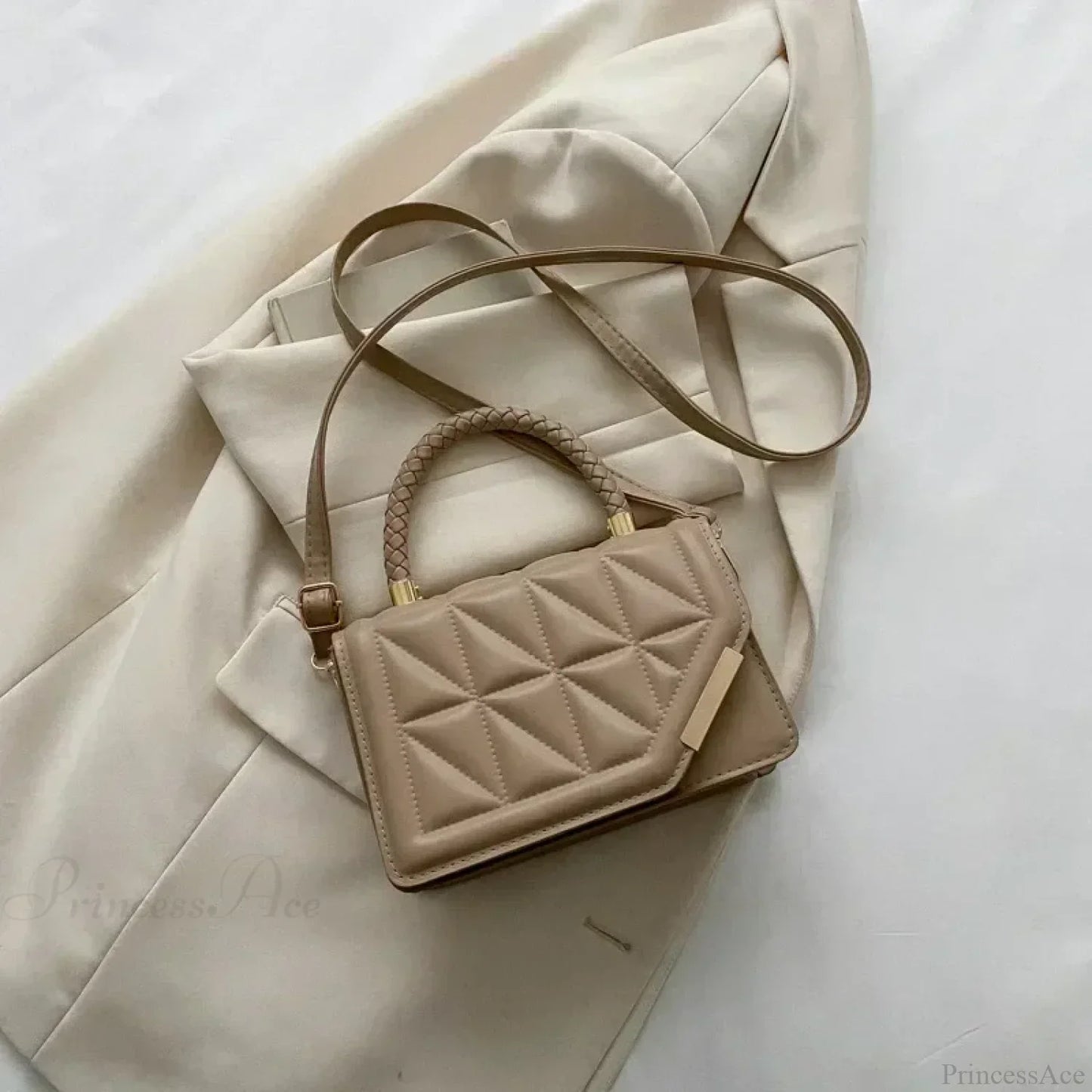 Plaid PU Leather Designer Small Crossbody Handbag