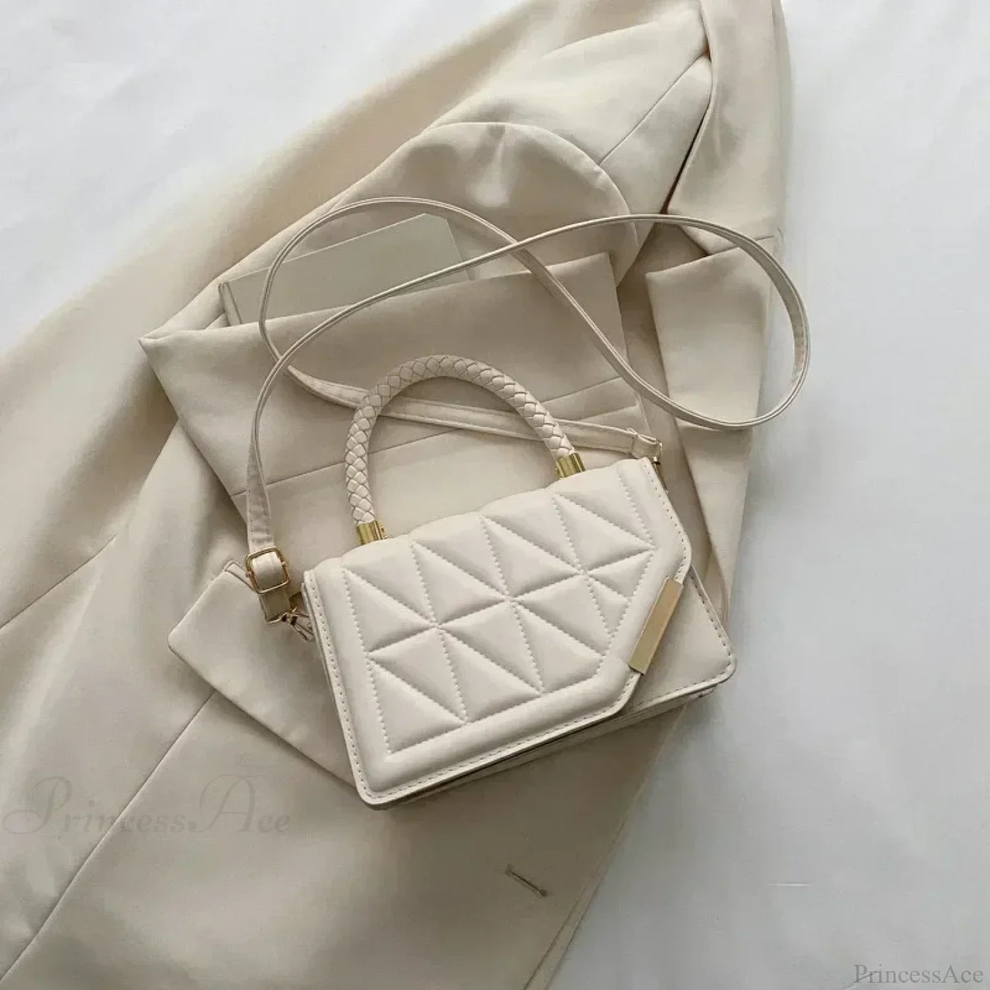 Plaid PU Leather Designer Small Crossbody Handbag