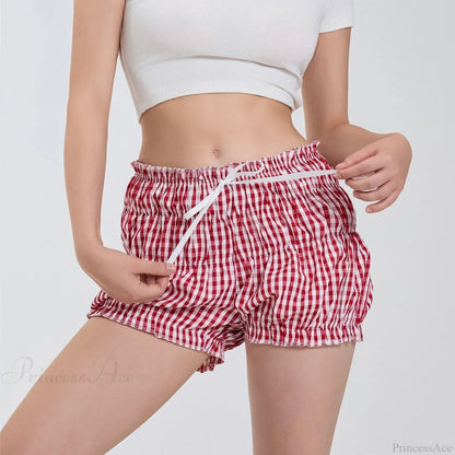 Plaid Ruffled Pajama Bloomer Short