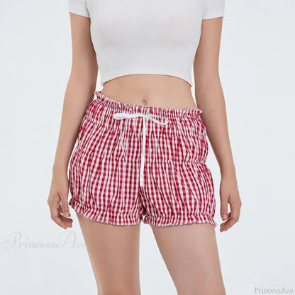 Plaid Ruffled Pajama Bloomer Short