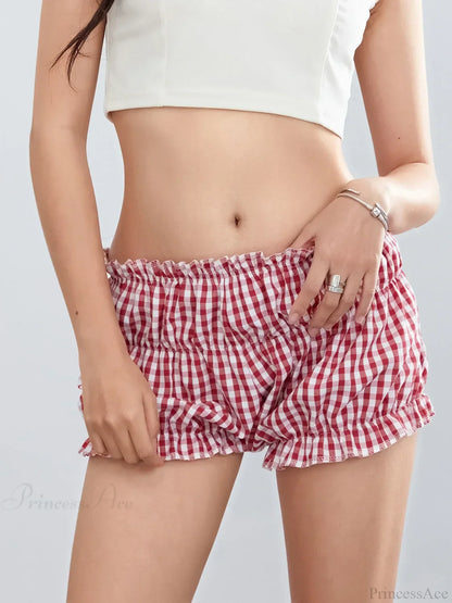 Plaid Ruffled Vintage Short