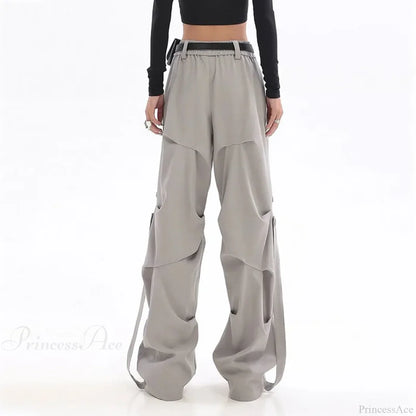 Pleated Cargo Streetwear Wide Pants