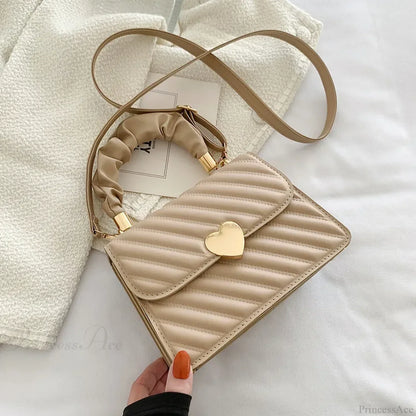 Pleated Fashion Texture Small Square Messenger Handbag