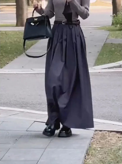 Pleated Floor Length Classic Skirt