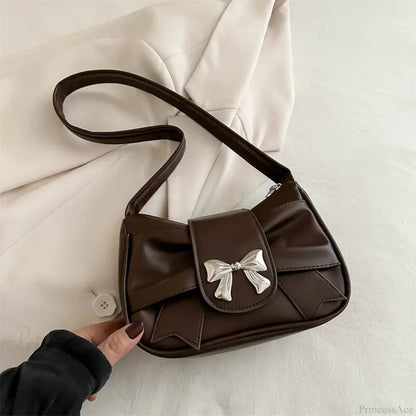 Pleated Korean Bow Shoulder Bag for Women