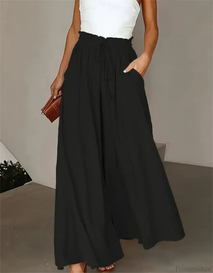 Plus Size Wide Leg Stretch Elastic Waist Pant