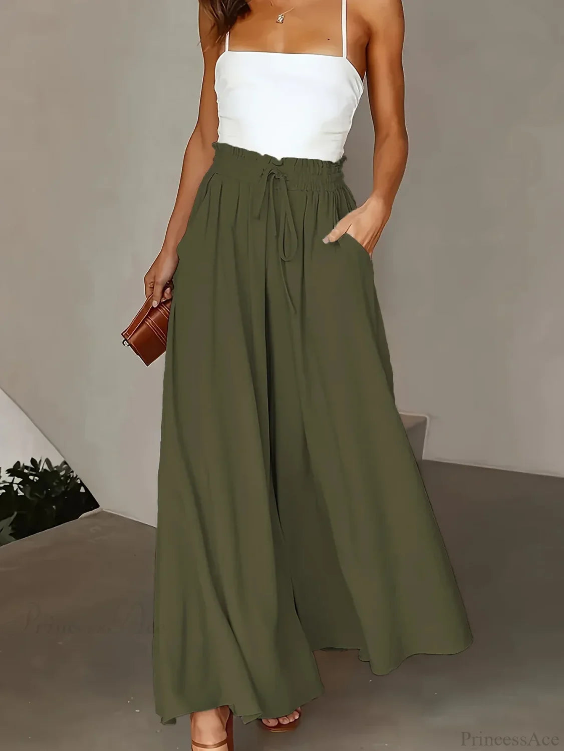 Plus Size Wide Leg Stretch Elastic Waist Pant