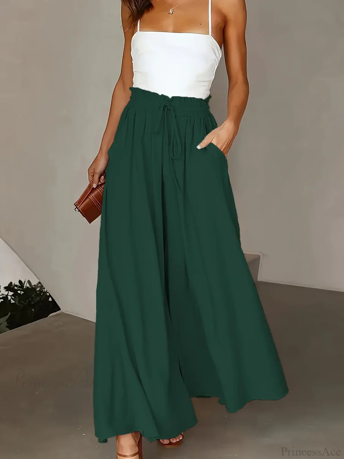 Plus Size Wide Leg Stretch Elastic Waist Pant