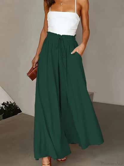 Plus Size Wide Leg Stretch Elastic Waist Pant