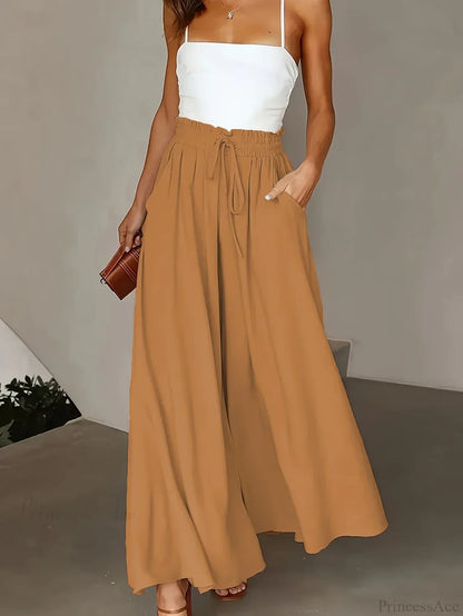 Plus Size Wide Leg Stretch Elastic Waist Pant