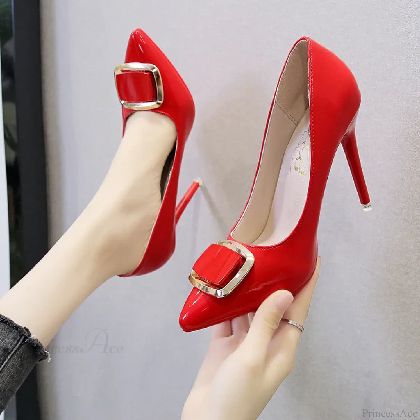 Plus SizeFashion Pointed Platform Patent Leather Dress High Heels Pumps High Heel