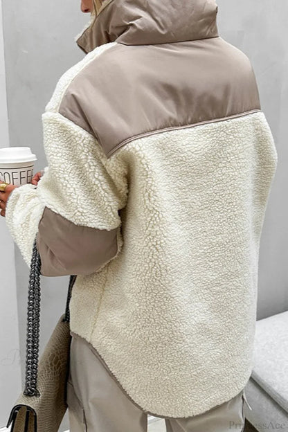 Plush Fleece Stand Collar Loose Sweatshirts