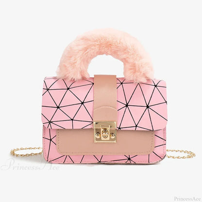 Plush Small Square Printed Messenger Handbag