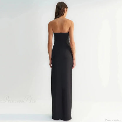 Polka Dot Tube Top Evening Party Dress