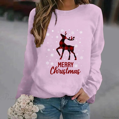 Print Crew Neck Soft Long Sleeve Casual Loose Y2K Winter Hoodie