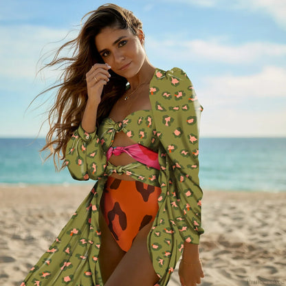 Pareo estampado para traje de baño de una pieza