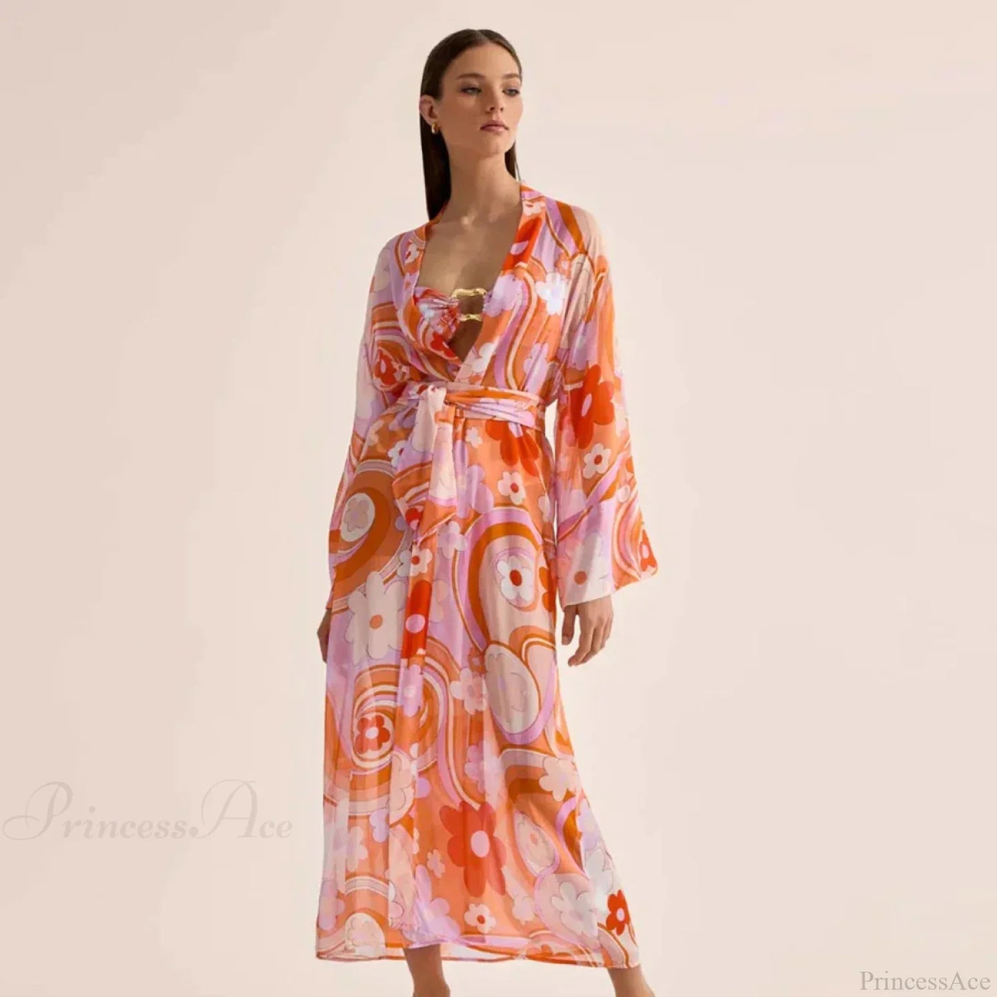 Pareo estampado para traje de baño de una pieza