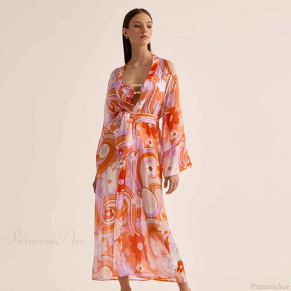 Pareo estampado para traje de baño de una pieza